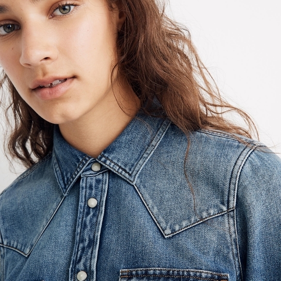 Madewell Pearl Snap Denim Shirt - Picture 4 of 8